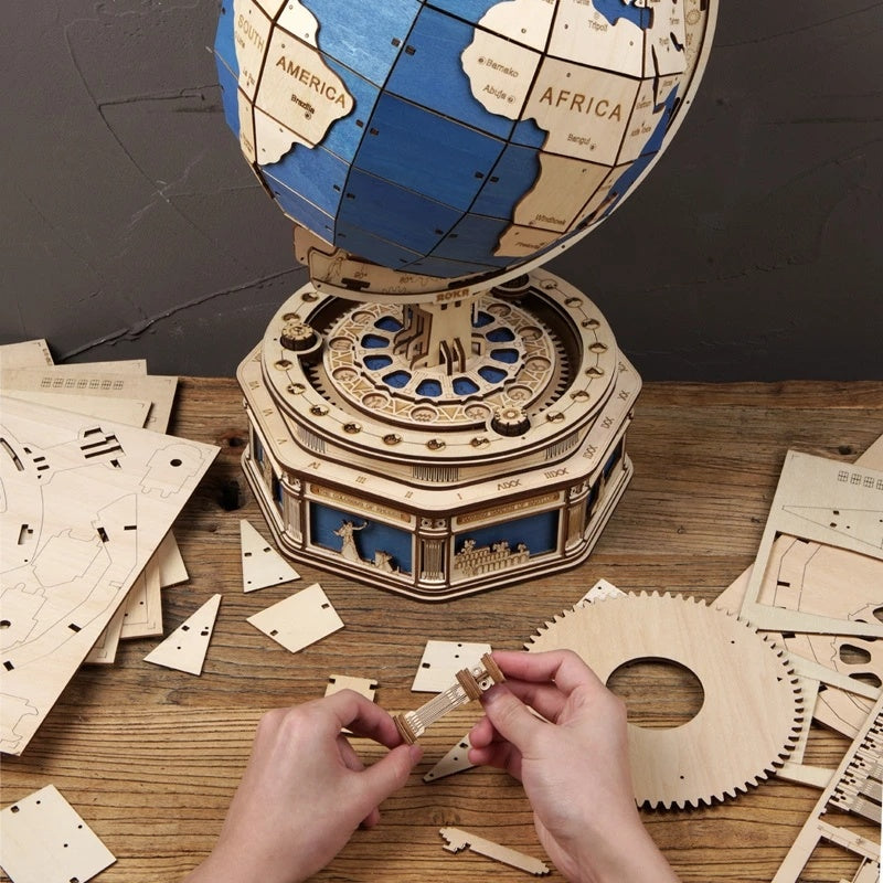 Robotime 地球儀 567ピース 3D木製パズルゲーム 海洋地図ボール 模型組み立て玩具 子供男の子へのクリスマスプレゼント ドロップシッピング