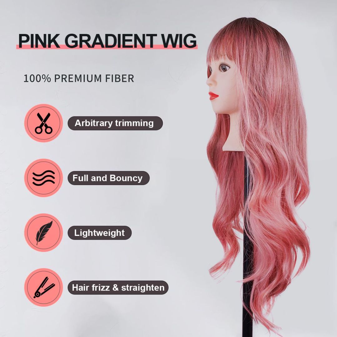 Bald Woman Short Hair Hair Loss Confidence - Pink Wig