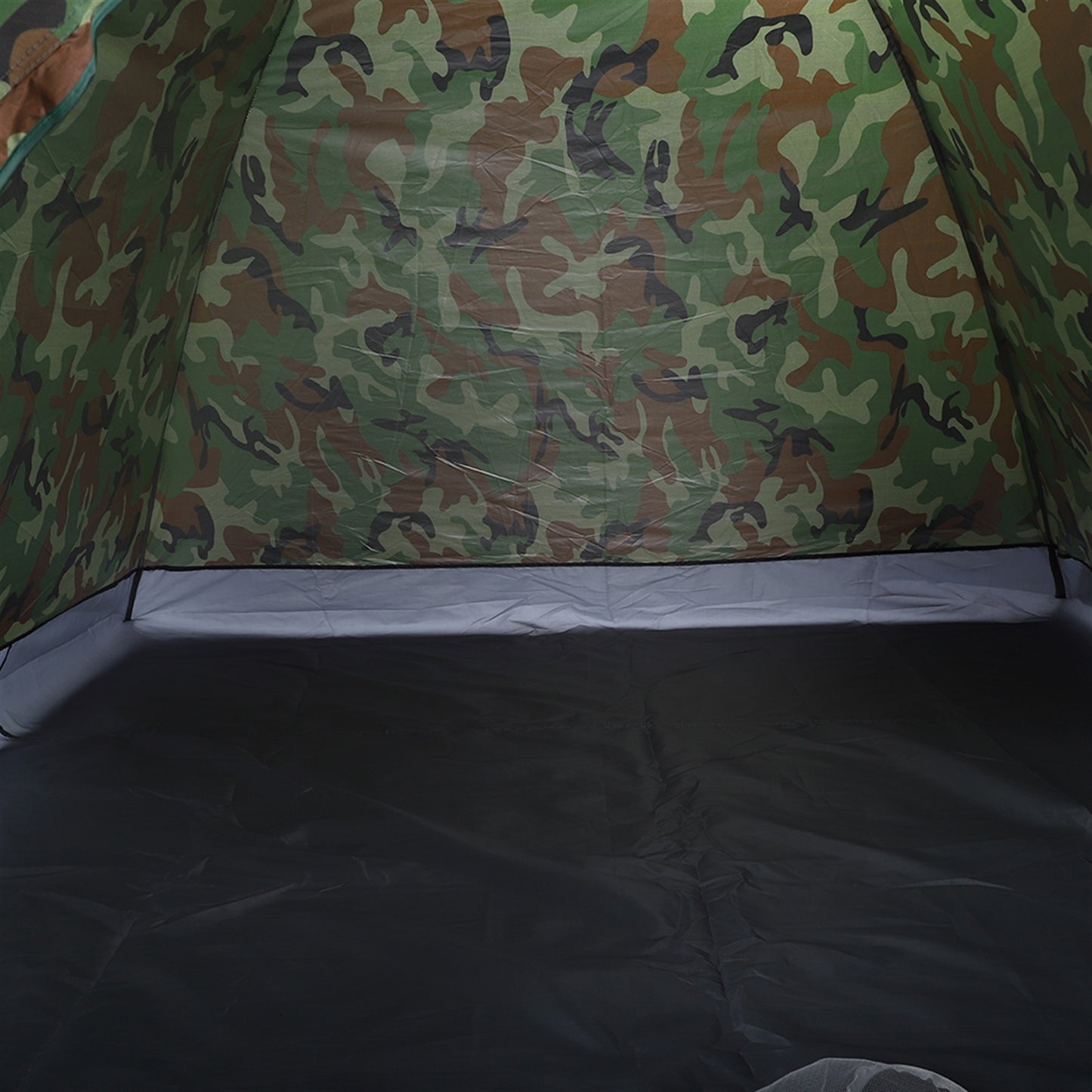 3-4 People Camouflage Portable Camping Tent With Silver Tape And Fiberglass Pole
