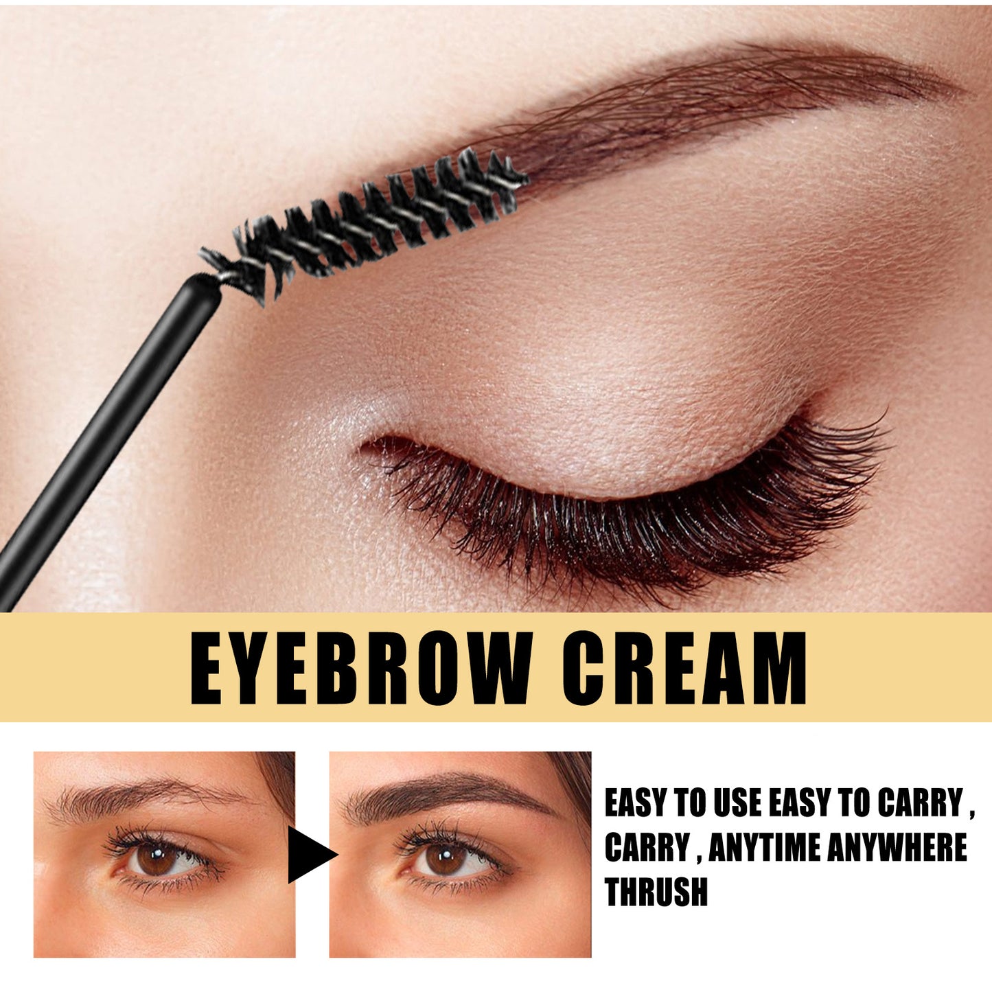 EELHOE Eyebrow Styling Cream, Stereo Shape Eyebrows Colorless Transparent Refreshing Long-Lasting Natural Eyebrow Styling Cream