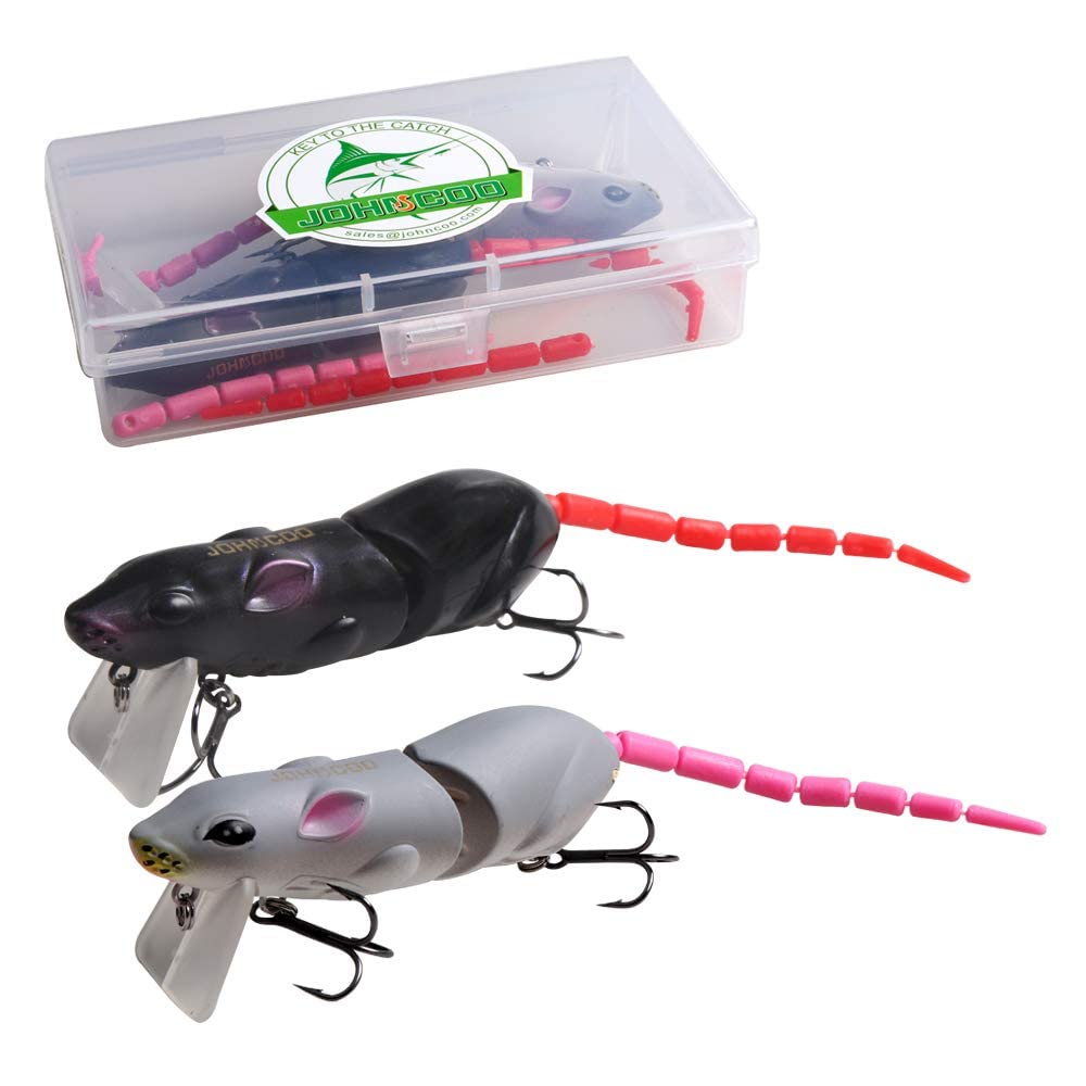 JOHNCOO Swimbait Hard Artificial Baits Mouse Fishing Lures Multi Jointed Fishing Lures Kit for Pike Bass