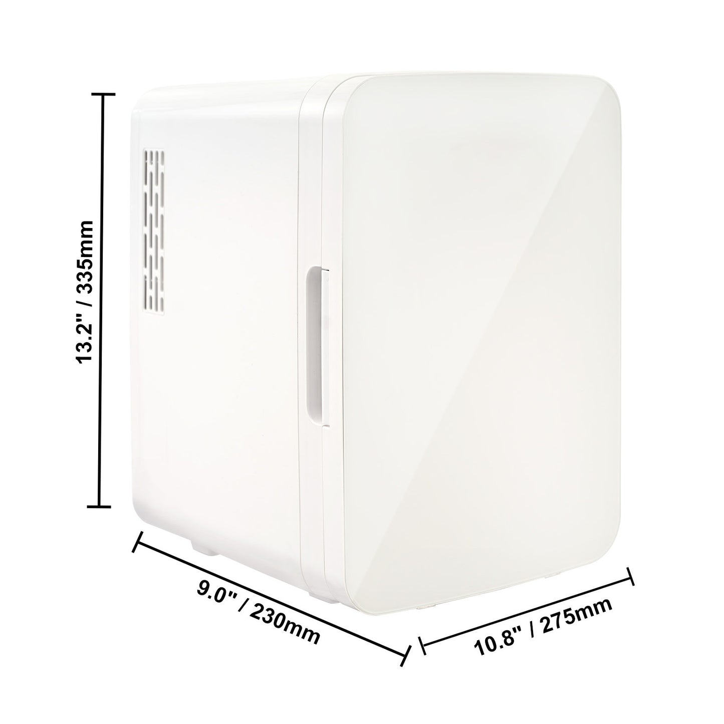 Vevor Mini Fridge,10L 12 Can Luxury Skin Care Refrigerator,  Small Beverage Fridges For Bedroom Office Dorm Car Travel,  AC DC Cooler & Heat For Foods, Drink, Breast Milk Storage & Chill, White
