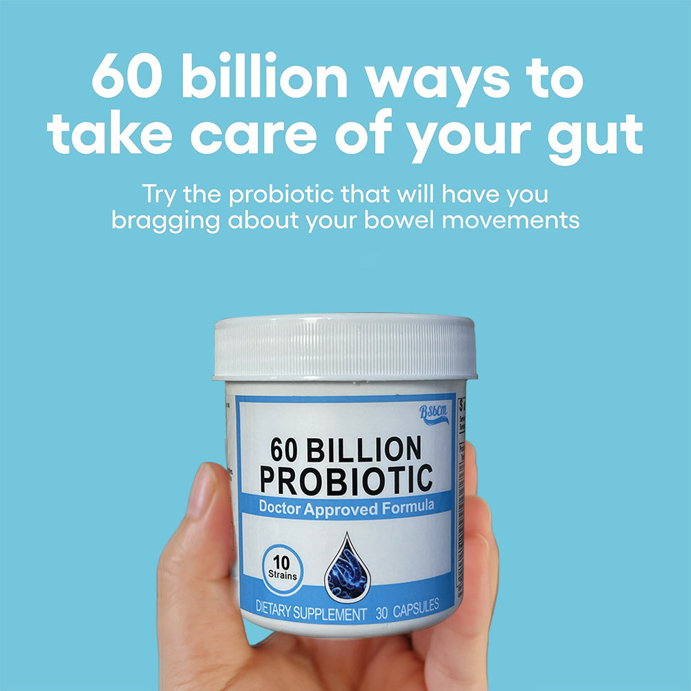 Probiotics 60 Billion CFU  10 Strains  Organic Prebiotics - Immune, Digestive  Gut Health - Supports Occasional Constipation, Diarrhea, Gas & Bloating - For Women & Men - 30ct