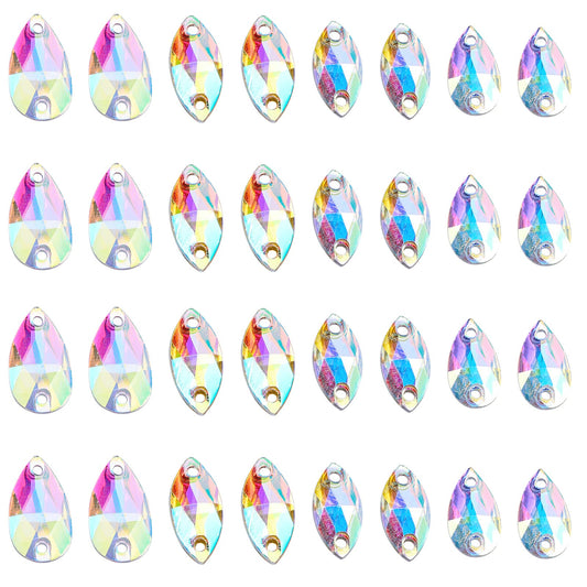 SUPERFINDINGS About 160pcs 4 Sizes Acrylic Fishing Lures Fishing Attractor Horse Eye Teardrop Fishing Lures DIY Spinner Blades Fishing Lures Accessories for Lure Making Spinner Baits Making