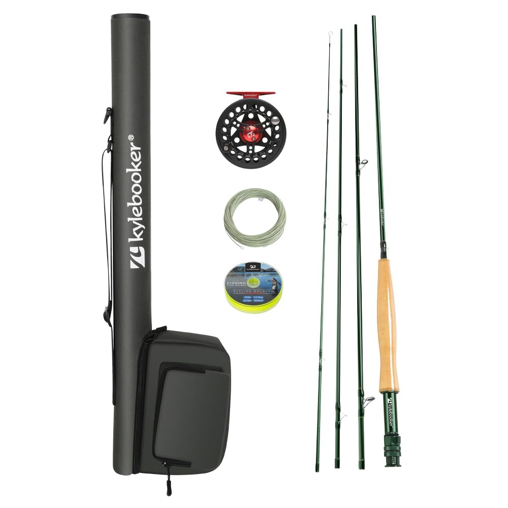 Kylebooker Fly Fishing Rod with Reel Combo Kit（3wt 7‘6“4sec Rod3/4 Reel ）