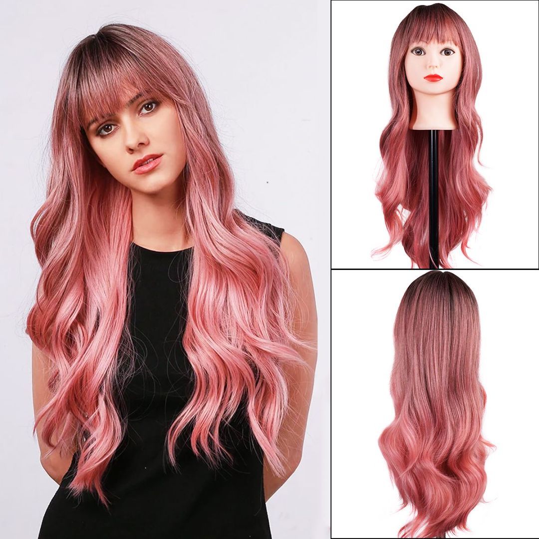 Bald Woman Short Hair Hair Loss Confidence - Pink Wig
