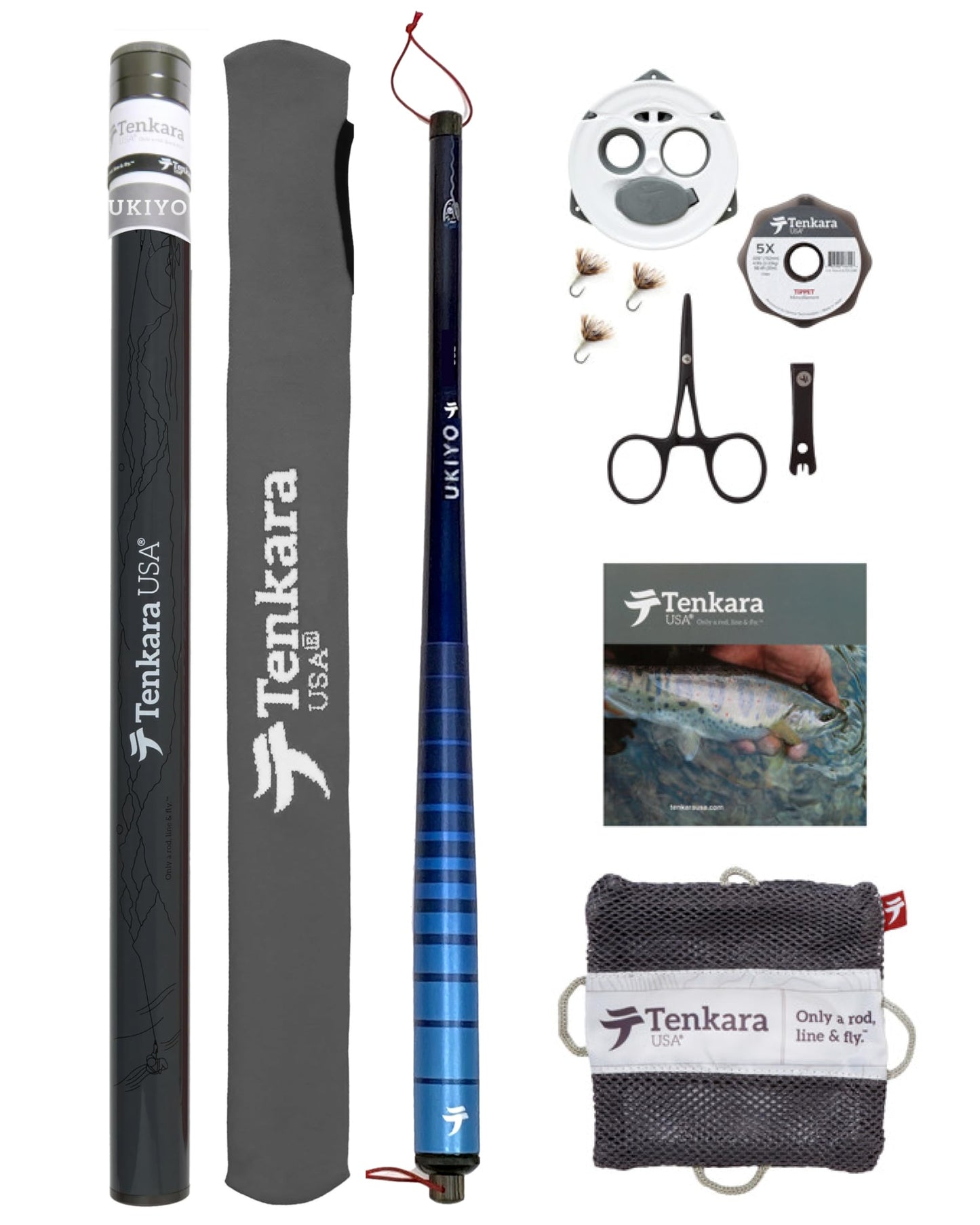 Tenkara USA Fly Fishing Ukiyo™ ロッド（ケース付き）小型・中型魚用超コンパクトオールラウンド - 超ポータブルカーボンファイバー軽量（9ft10in - 300cm）（コンプリートスターターキット）