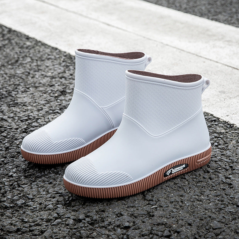 Cute Waterproof Short Tube Women's Rain Boots