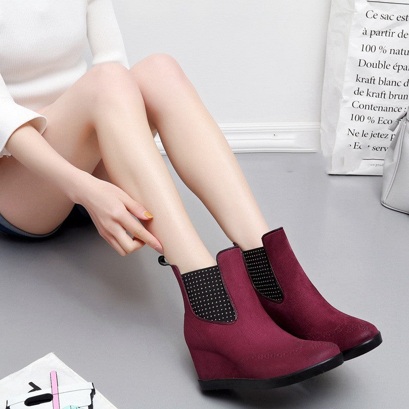 Women's Non-slip Short Wedge Rain Boots