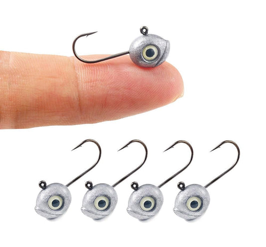 KTGCOZS Pack of 25 Crappie Jig Heads Unpainted Swimbait Saltwater Hook Panfish Bass 1/32oz - 1/8oz (1/32oz(1g) 25pcs)