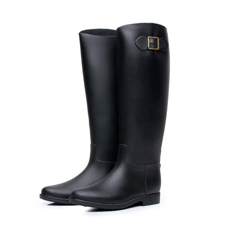 Matte Frosted Slim-fit Tall Rain Boots