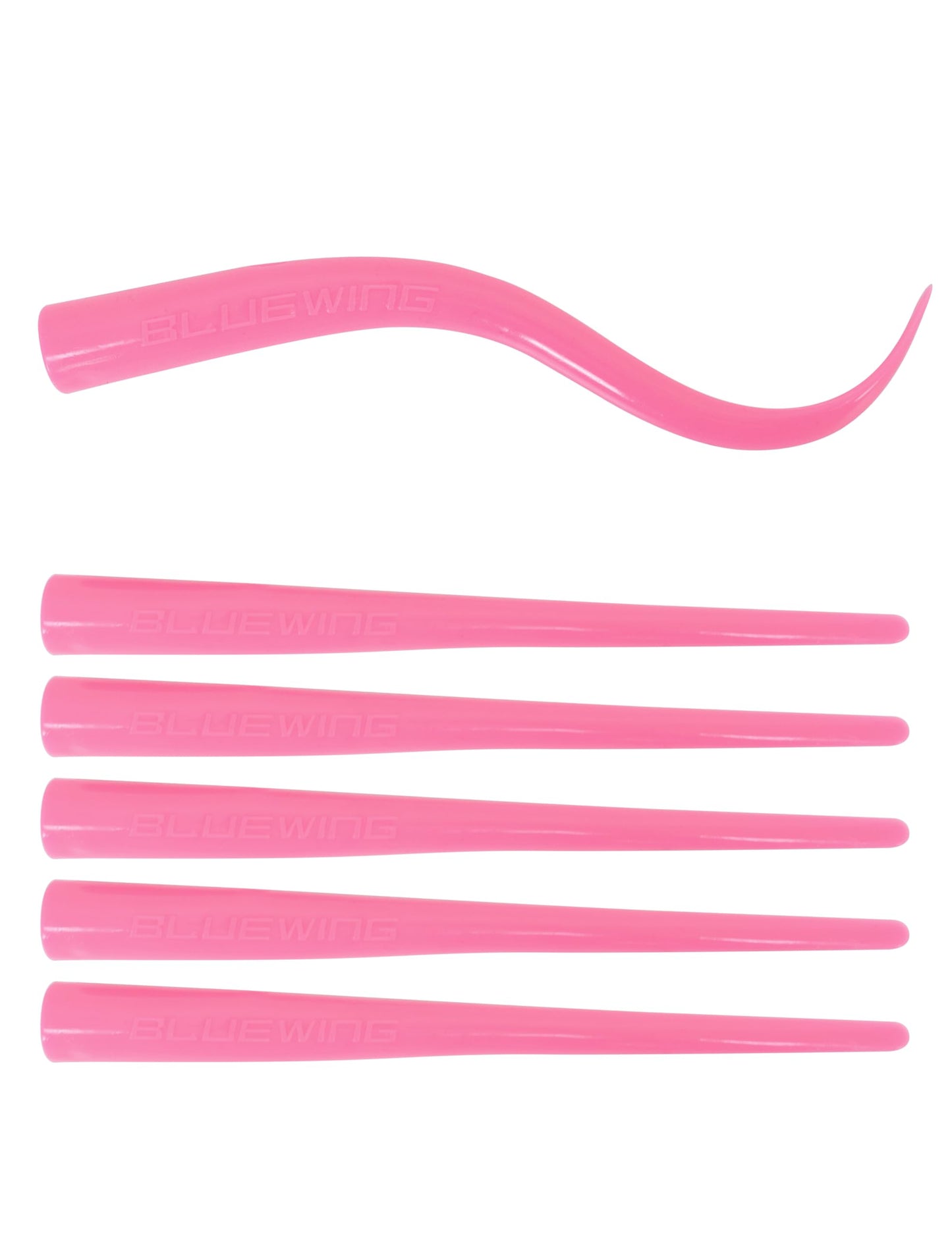 BLUEWING 6pcs Fishing Replacement Tail Soft Flexible Bait Tuna Lure 9in Pink