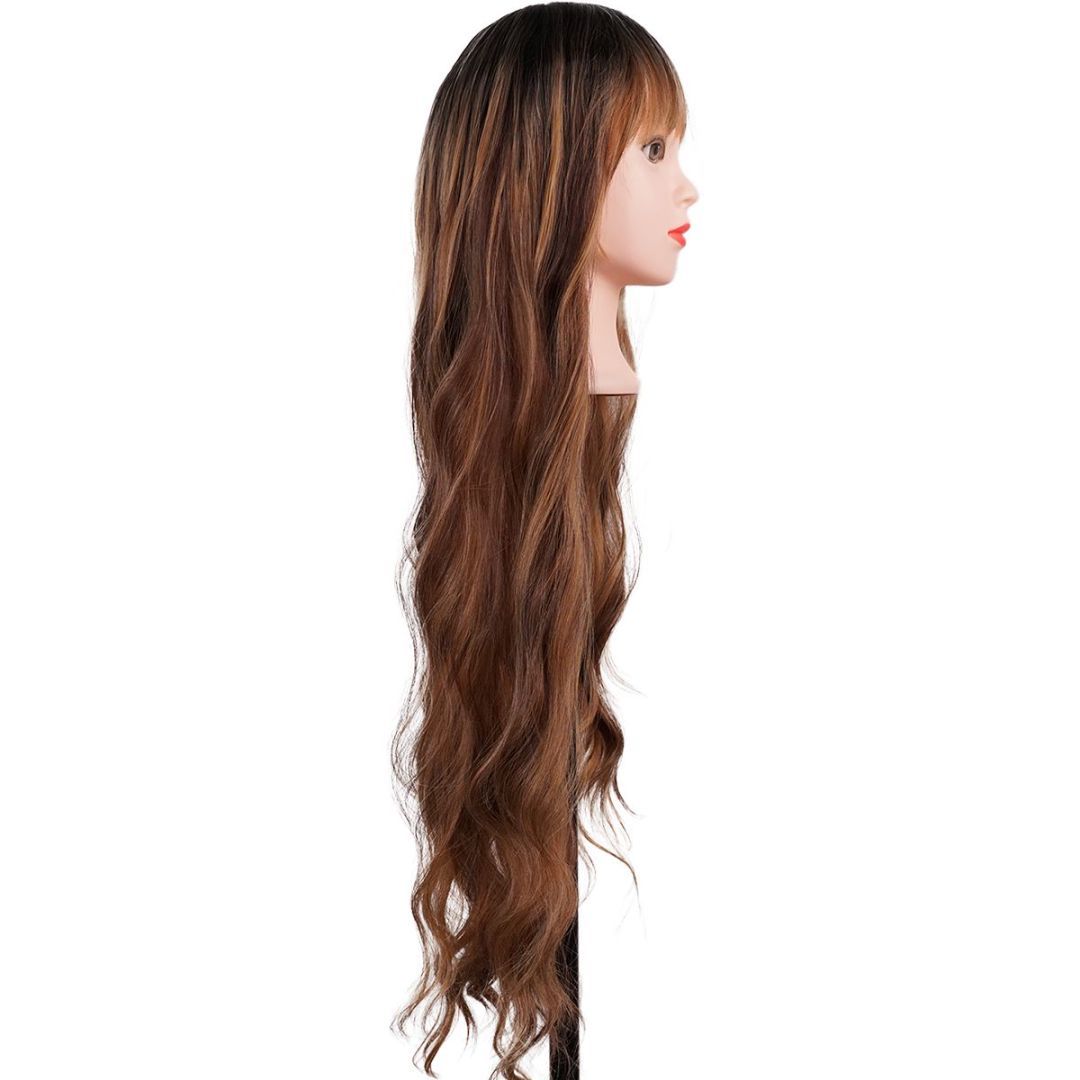 bald beautiful woman long hair hair loss confidence - black Blondie wig