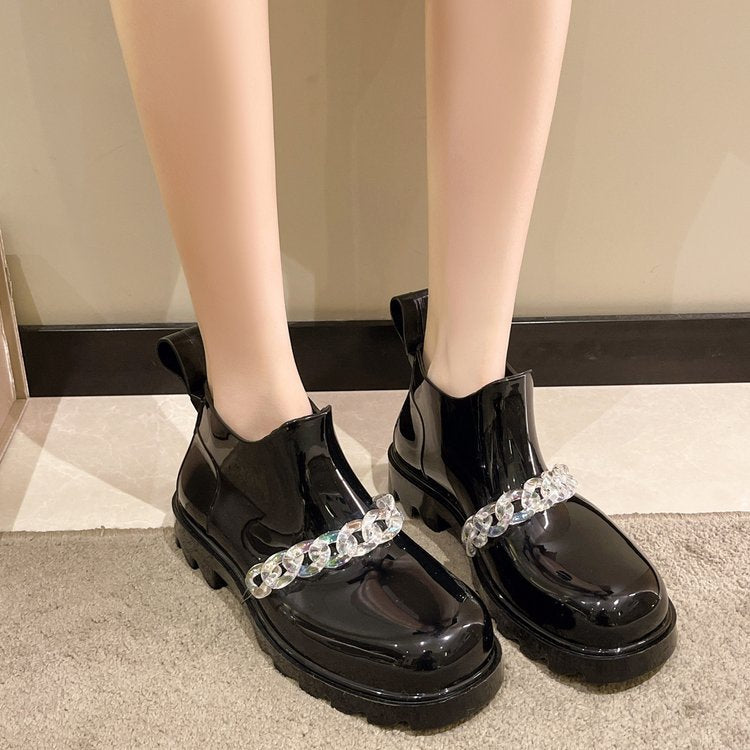 Fashion Chain Platform Rain Boots for Women