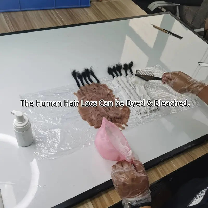 人毛、厚さ0.4cmと0.6cm、プレカラー、ハンドメイド、ユニセックス、染色可能、ブリーチ可能、カール可能、ツイスト可能。