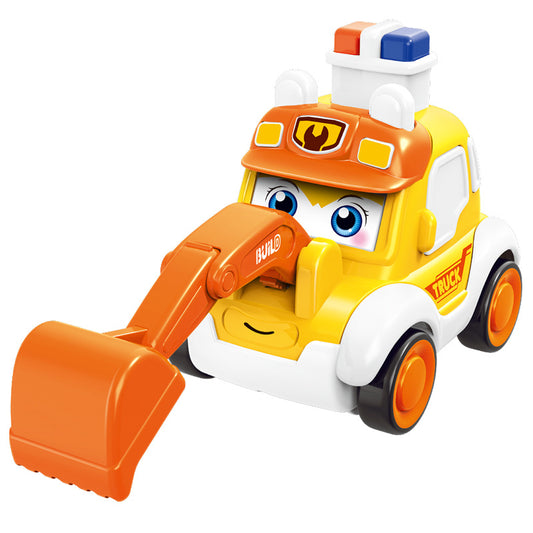 Inertia-Activated Cartoon Emergency Vehicle Toy Set