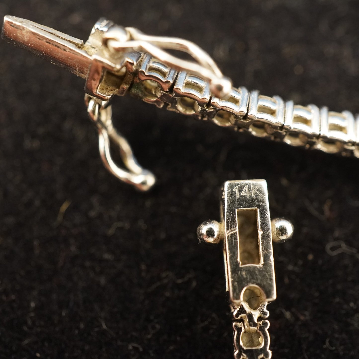 14K White Gold & Diamond Tennis Anklet 9" Approx 5.00 CTW -Free Ship USA