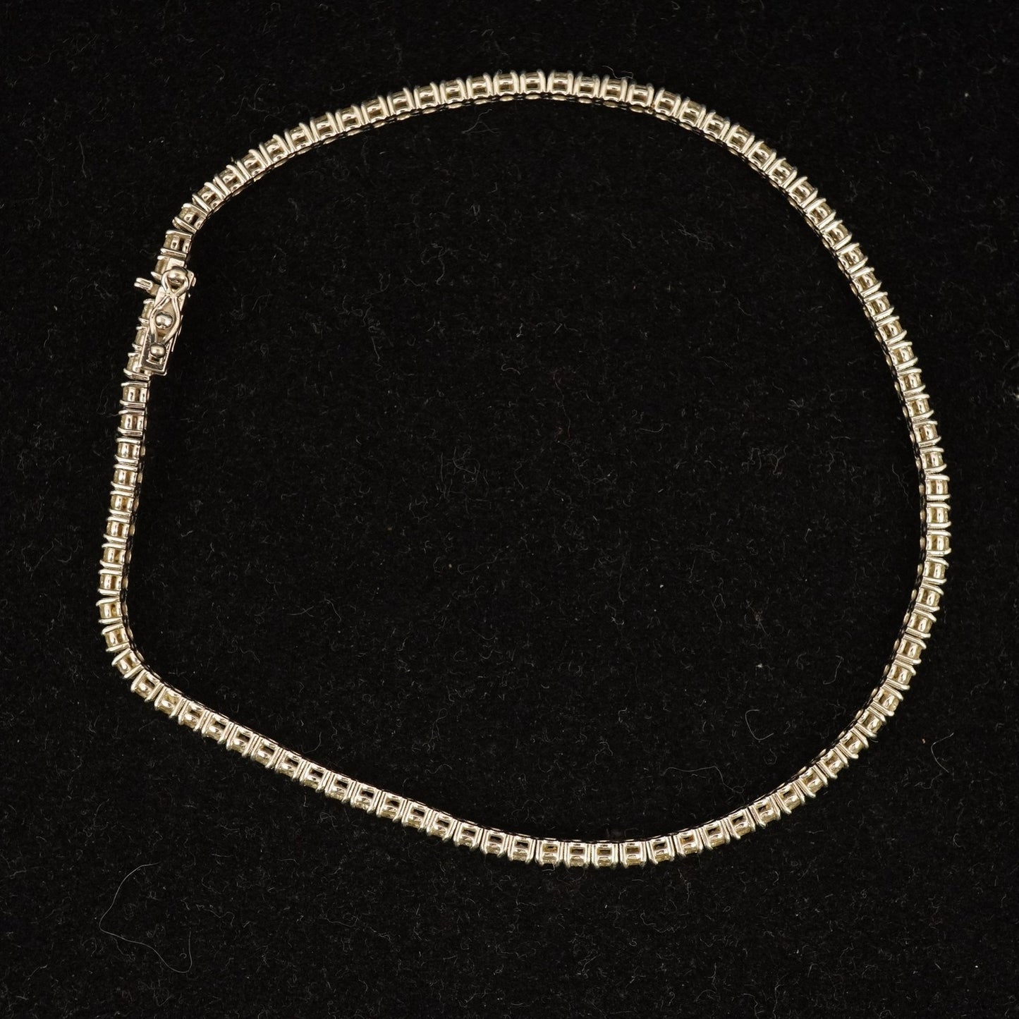 14K White Gold & Diamond Tennis Anklet 9" Approx 5.00 CTW -Free Ship USA