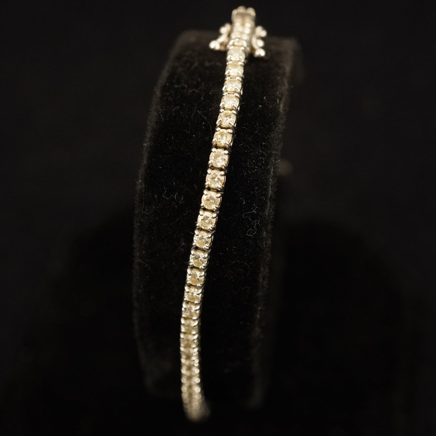 14K White Gold & Diamond Tennis Anklet 9" Approx 5.00 CTW -Free Ship USA