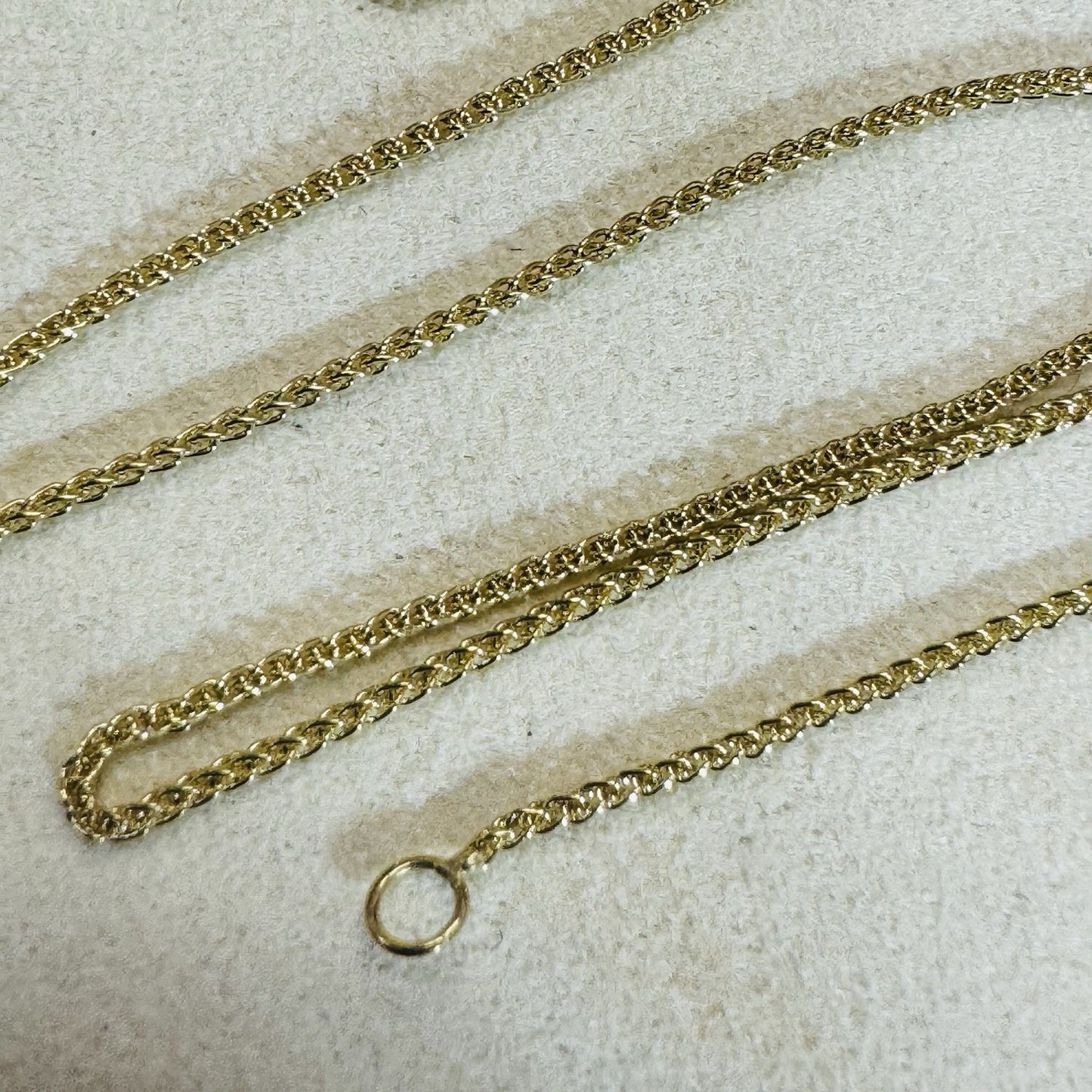 10" 1mm Solid 10K Yellow Gold Woven Wheat Chain Anklet Ankle Bracelet