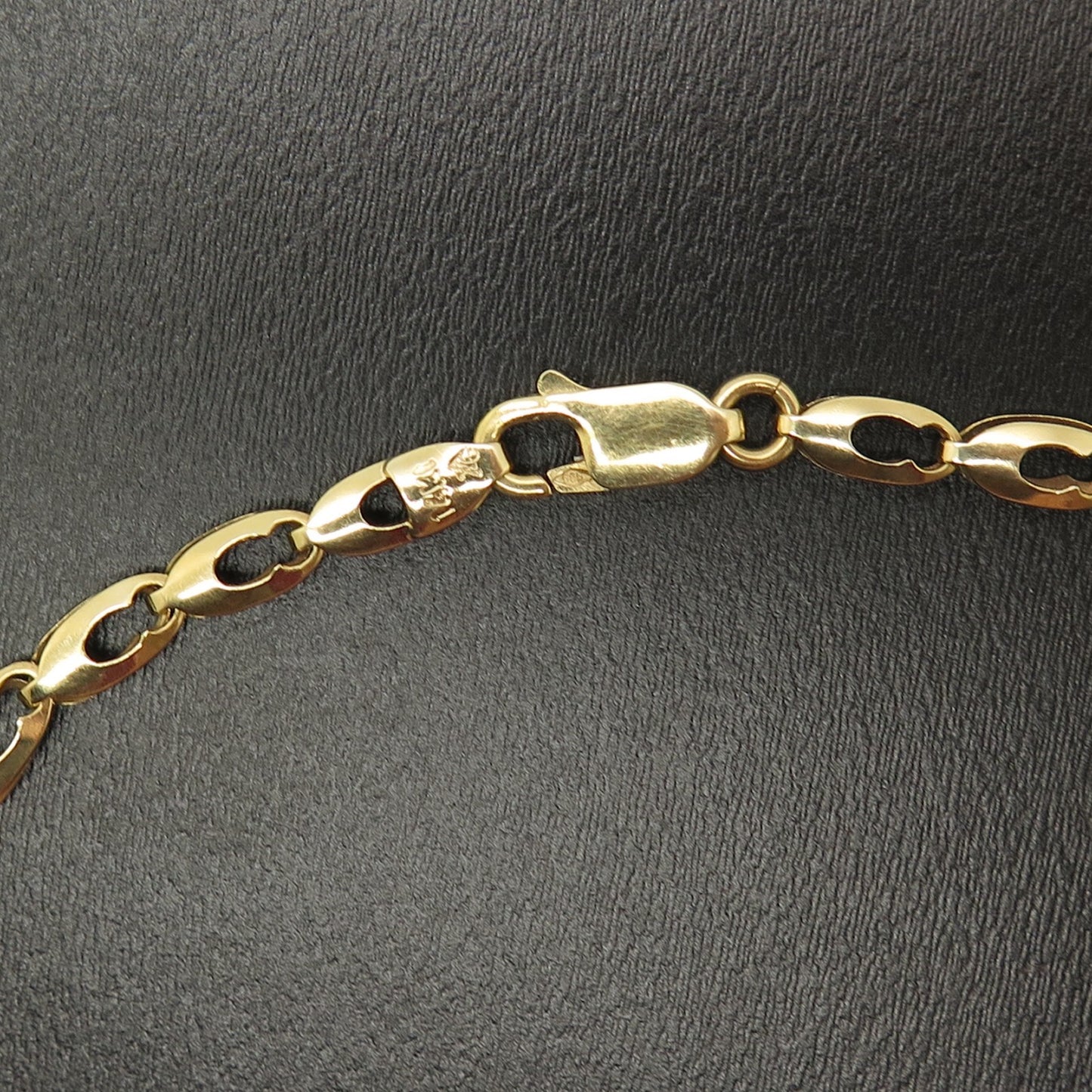 14K Yellow Gold 3.5mm Fancy Link Anklet 10”