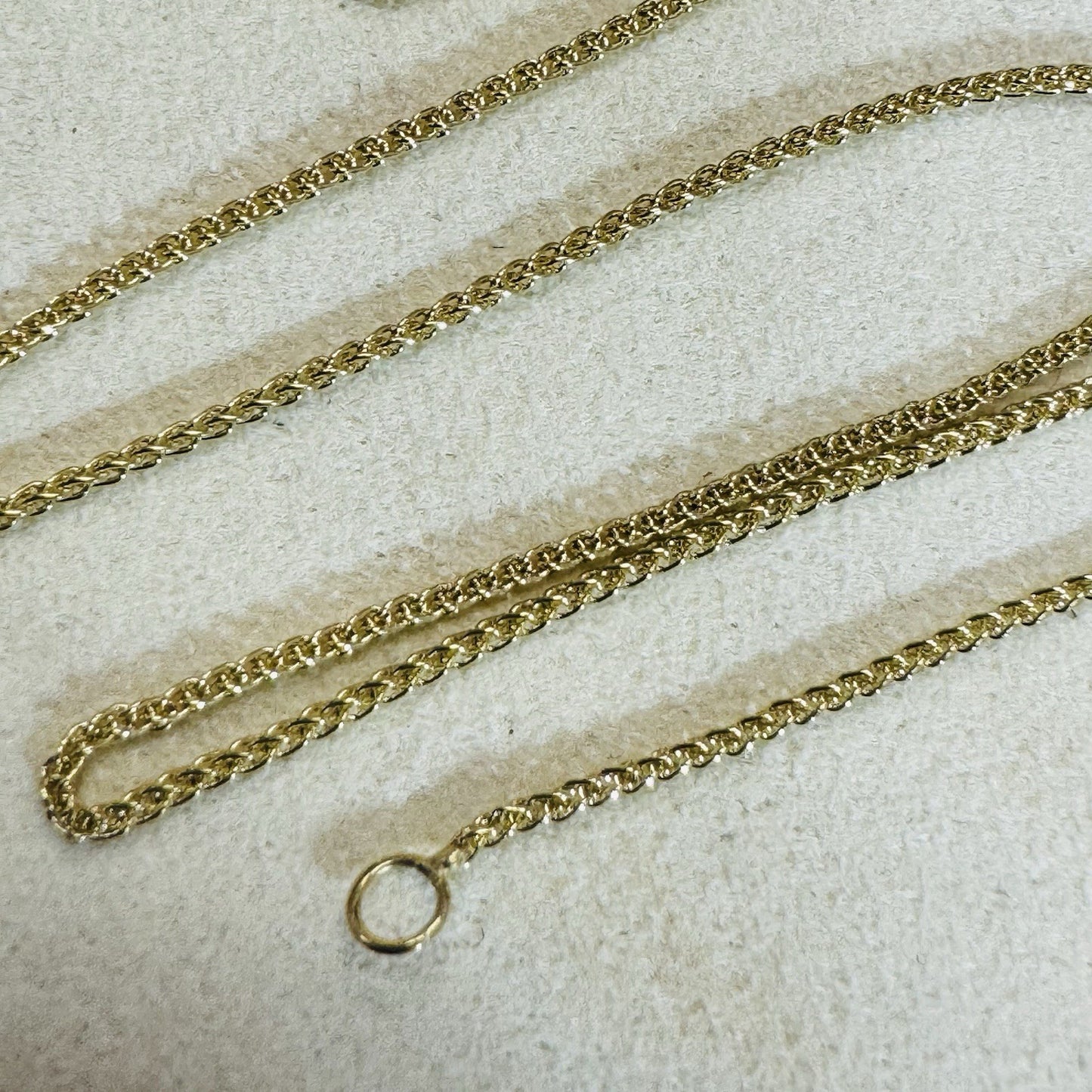 10" 1mm Solid 10K Yellow Gold Woven Wheat Chain Anklet Ankle Bracelet