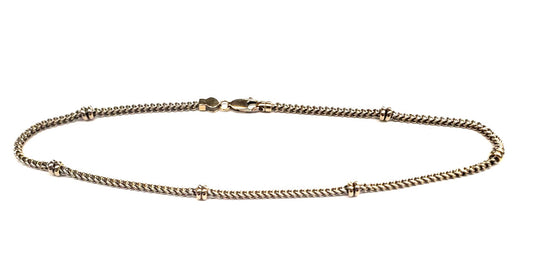 14K White Gold Italy  12" Anklet  or Link Chain w/Lobster Claw Clasp -10.6 grams