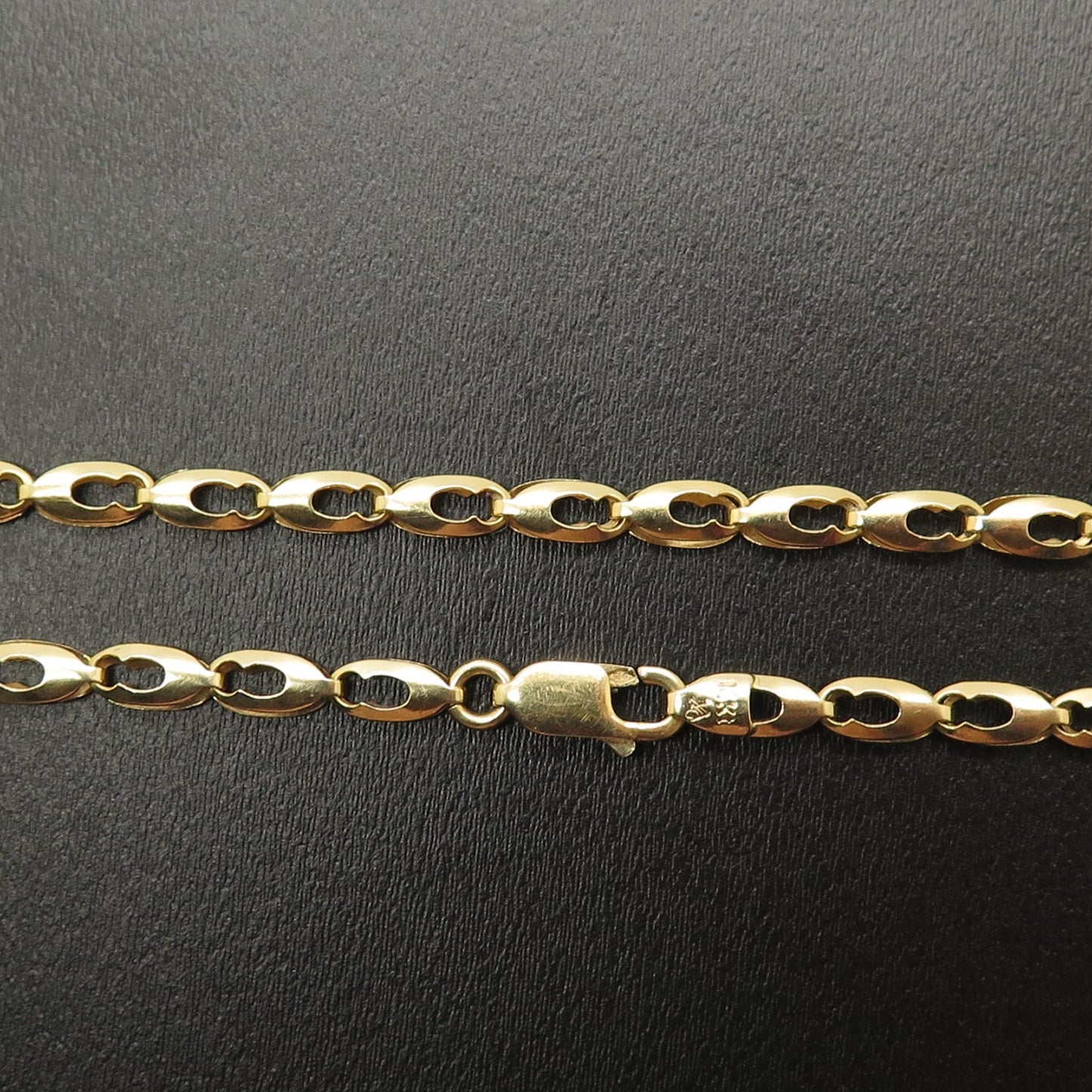 14K Yellow Gold 3.5mm Fancy Link Anklet 10”
