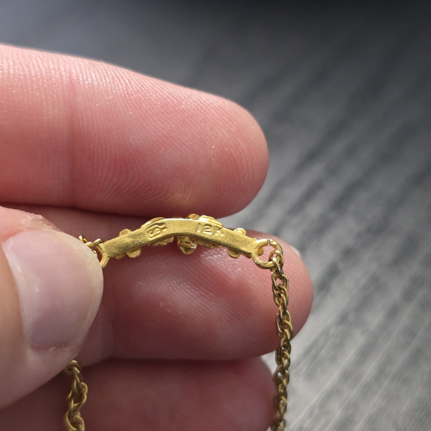 12K  Black Hills Gold Elegant Rose & Leaves Ankle Bracelet 9" GF Chain