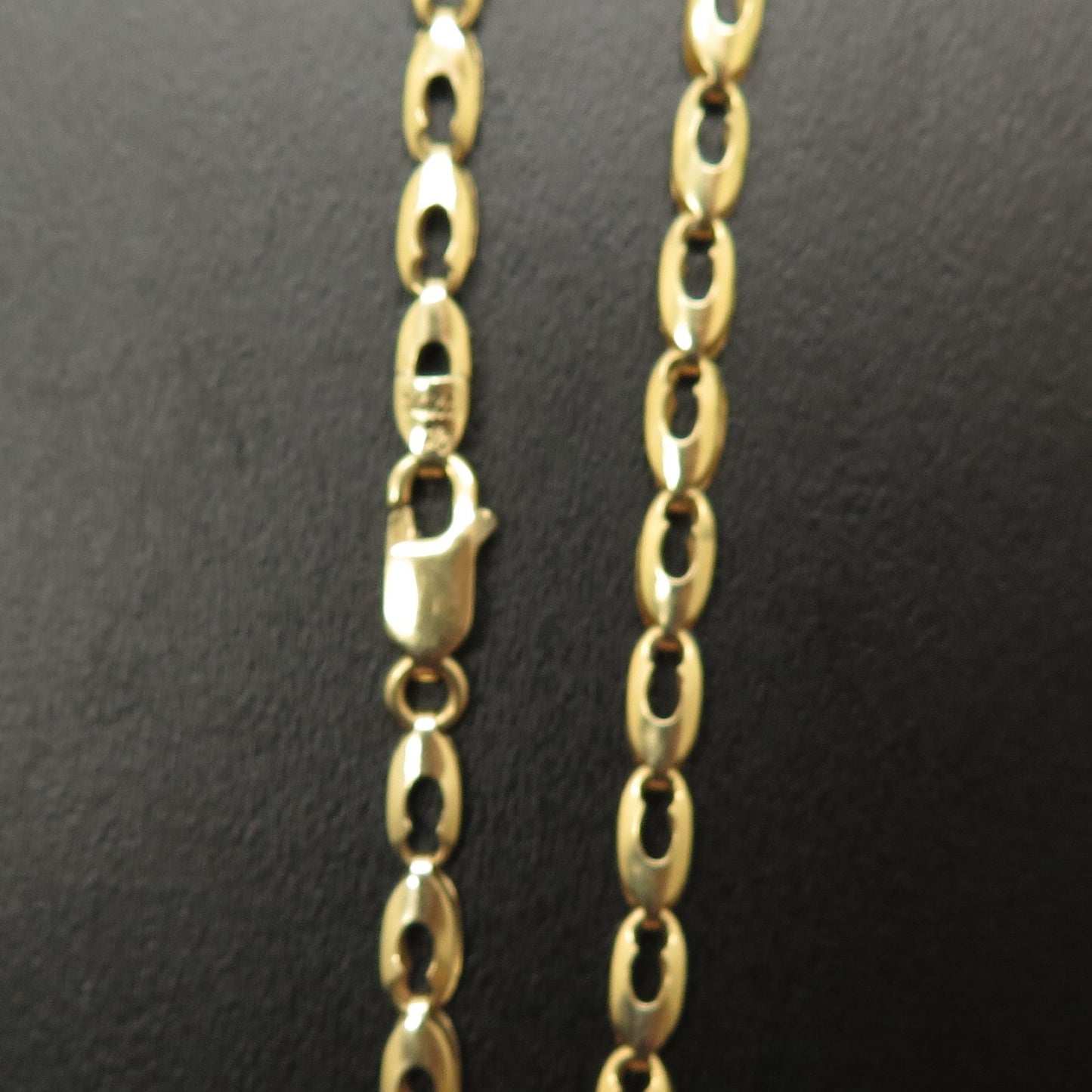 14K Yellow Gold 3.5mm Fancy Link Anklet 10”