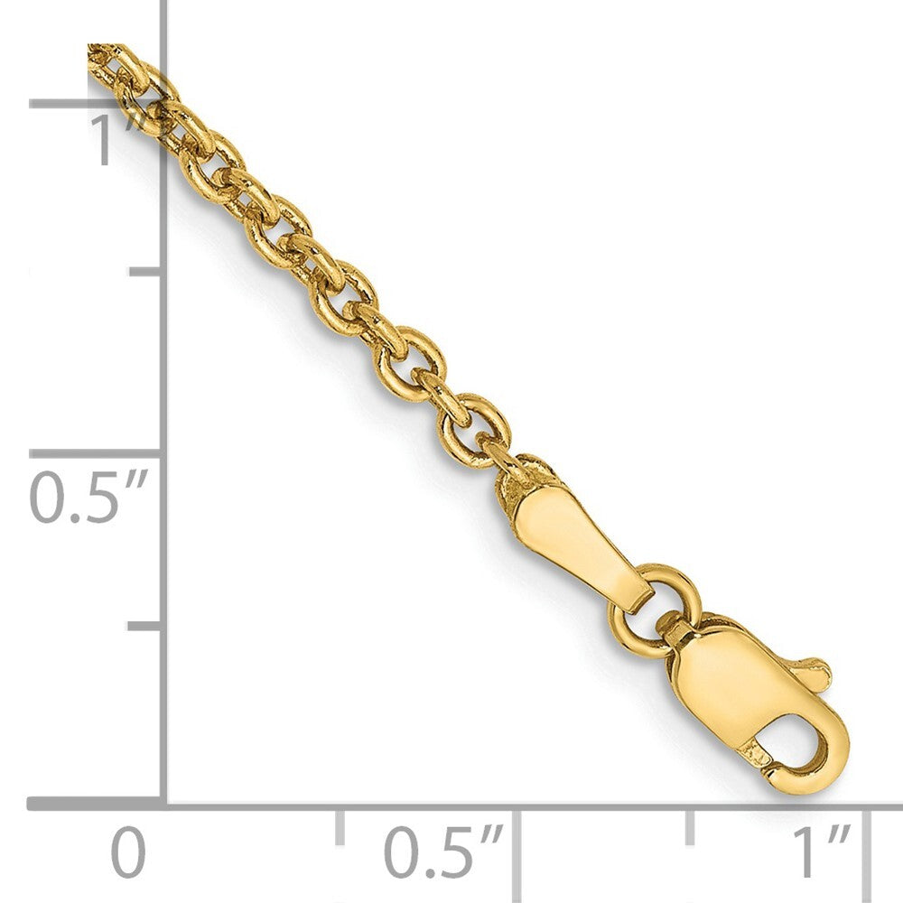 14K Yellow Gold 2.2mm Forzantine Cable 9 inch Anklet 3.35g for Mom
